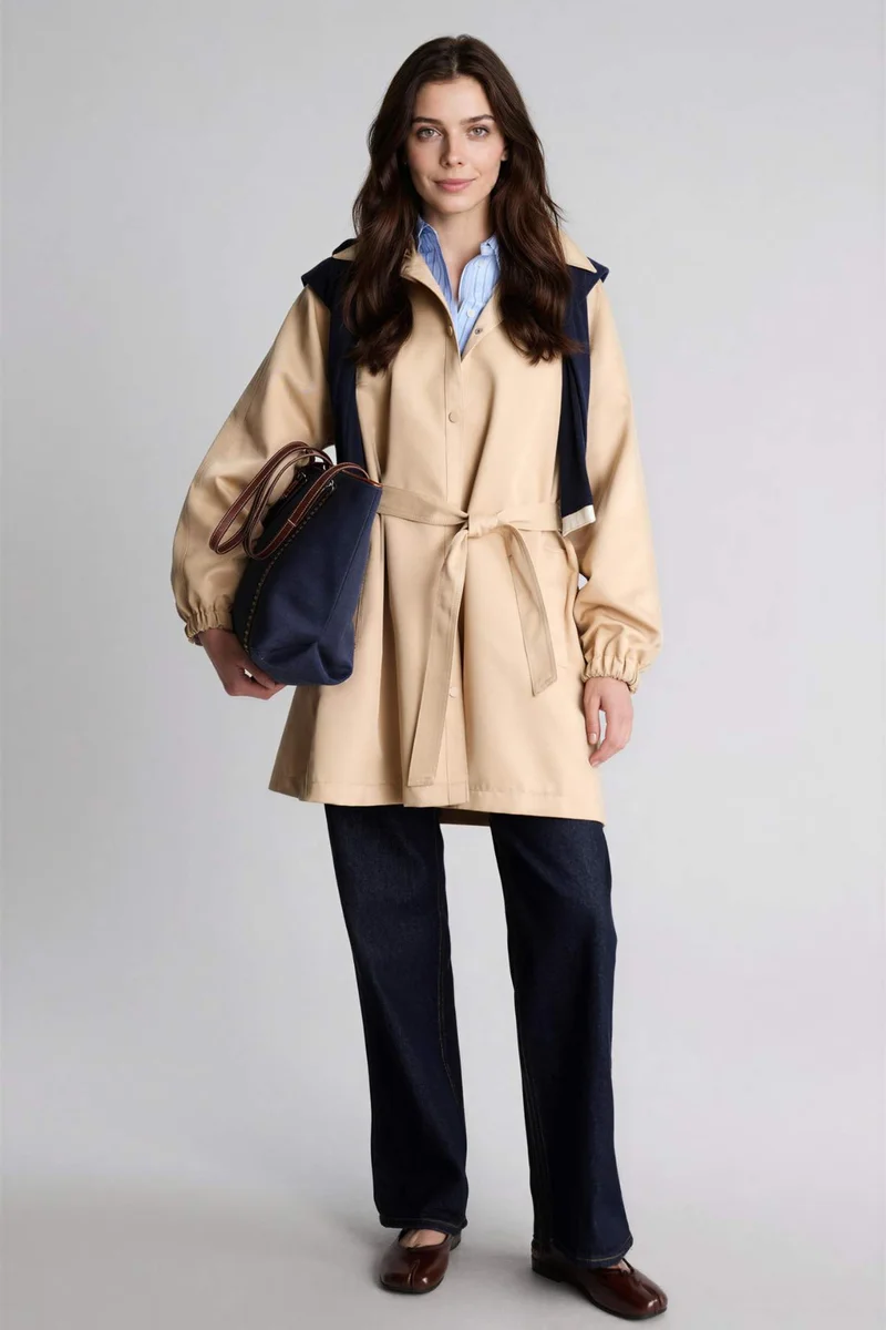 ديفاكتو Regular Fit Gabardine Trenchcoat