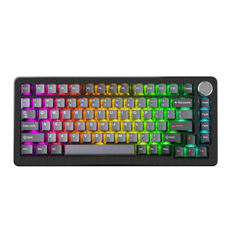 DrunkDeer A75 Pro Rapid Trigger Silent Magnetic Switch Mechanical GamingKeyboard ANSI Adjustable Actuation HE Hall Effect RGB PBT Keycap 75% TKL 82Keys Wired Cherry Profile USB with Knob - Image 1