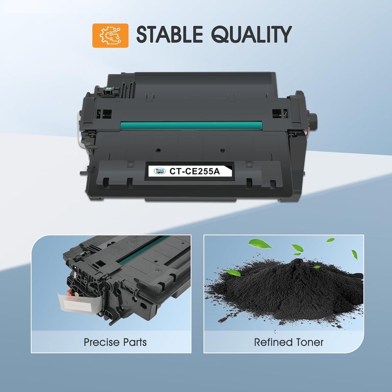كول تونر خرطوشة حبر سوداء CE255A 55A P3015 55X CE255X متوافقة مع HP Laserjet P3015 لطابعات HP P3011 P3015d P3015x P3015dn P3016 Pro 500 MFP M521dn M521dw M521 M525 (عبوة 2) - Image 4