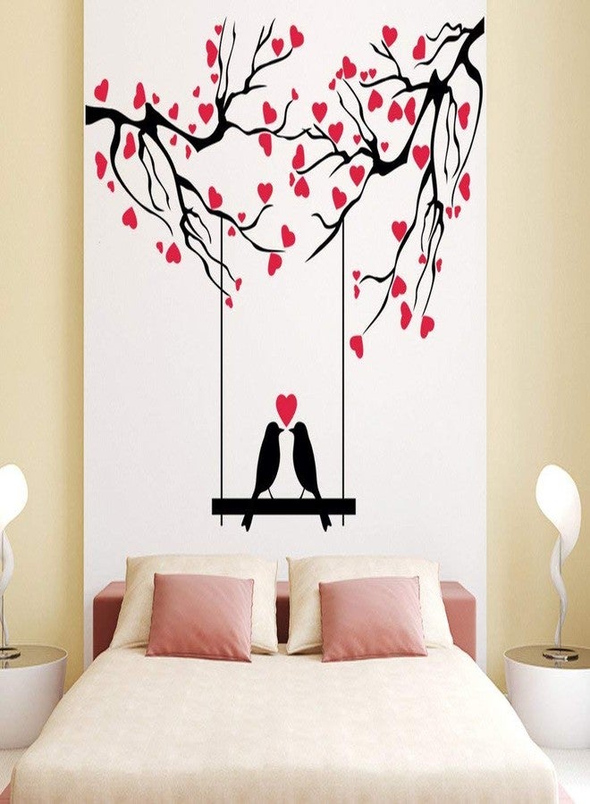 Byteon 'Love Birds Under Love Tree' Wall Sticker (Vinyl, 49 cm x 4 cm x 4 cm)