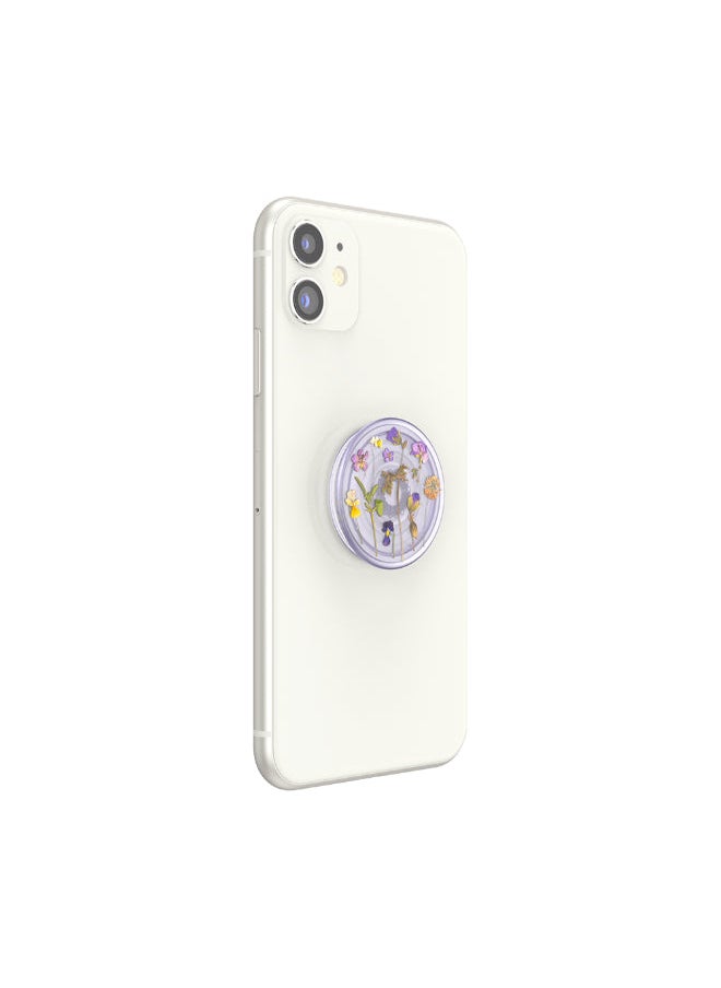 POPSOCKETS PopGrip Plant | قبضة هاتف من الجل وحامل، قابلة للإزالة وإعادة الاستخدام والغسل، تعمل مع جراب بلاستيكي صلب أملس، الجزء العلوي سهل الإزالة للشحن اللاسلكي - حقول أرجوانية  - Image 5