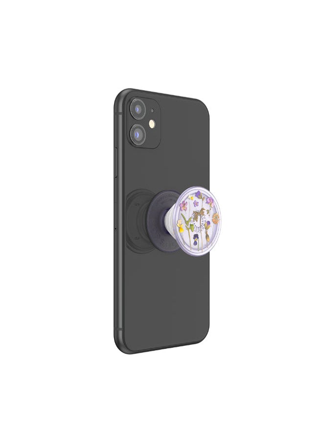 POPSOCKETS PopGrip Plant | قبضة هاتف من الجل وحامل، قابلة للإزالة وإعادة الاستخدام والغسل، تعمل مع جراب بلاستيكي صلب أملس، الجزء العلوي سهل الإزالة للشحن اللاسلكي - حقول أرجوانية  - Image 4