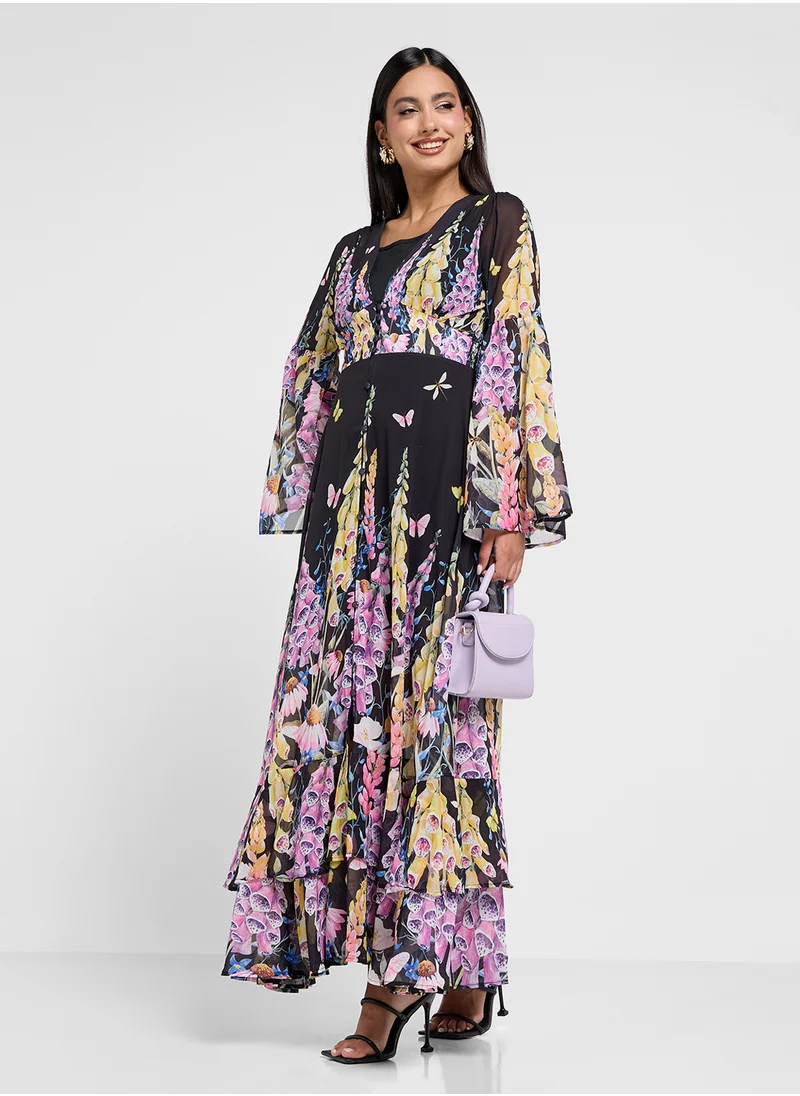 خزانة Floral Print Dress