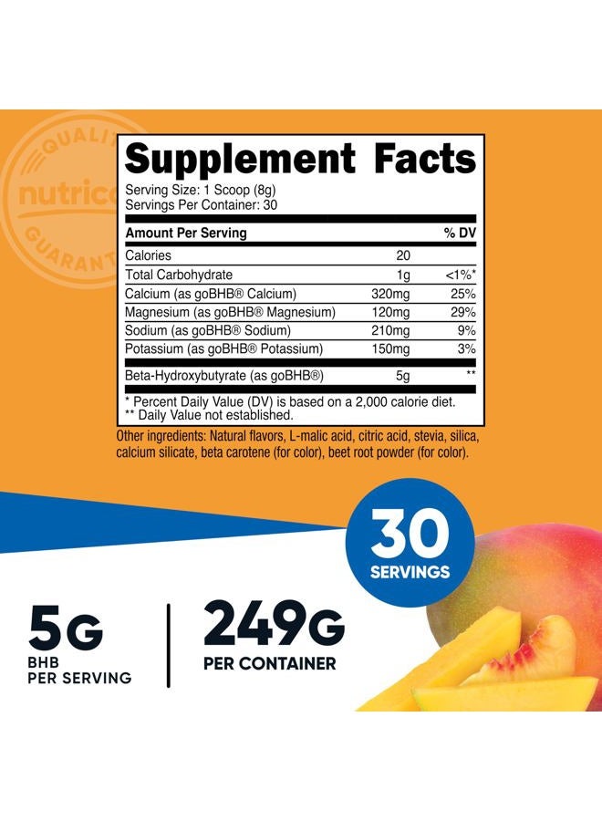 Nutricost خليط مشروبات ملح BHB (30 حصة، بنكهة خوخ مانجو) (5 جرام BHB لكل حصة) - 0 جرام سكر إجمالي، منتج نباتي - Image 2