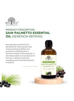 Devinez Devinez Saw Palmetto Oil for Hair Growth (15ml) - 100% Pure Organic & Undiluted, Natural Vitalizer for Hair, Hormone Balance, Skin & Urinary Health for Women (Pack of 1)  - Image 2