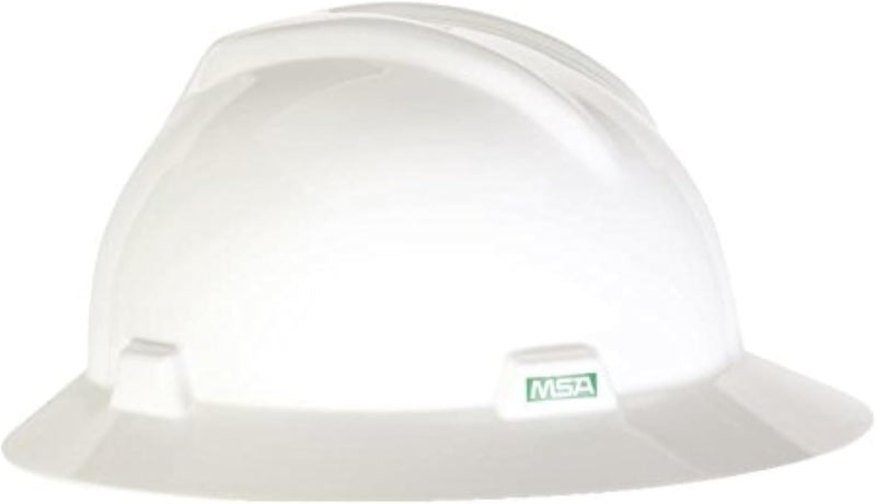 MSA V-Gard Full-Brim Hard Hat with Fas-Trac III Suspension - White - Image 1