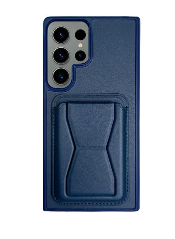 Leather Case With  TPU Frame, Shockproof Protective with Card Holder Stand Compatible with Phone Samsung Galaxy S22 Ultra 