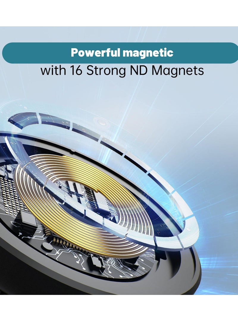 Excefore Wireless Car Charger Phone Mount, Compatible with MagSafe Car Charger, Fast Wireless Charging Magnets, Dashboard Mount, Compatible with iPhone Samsung Galaxy Google, LG,etc - Image 5