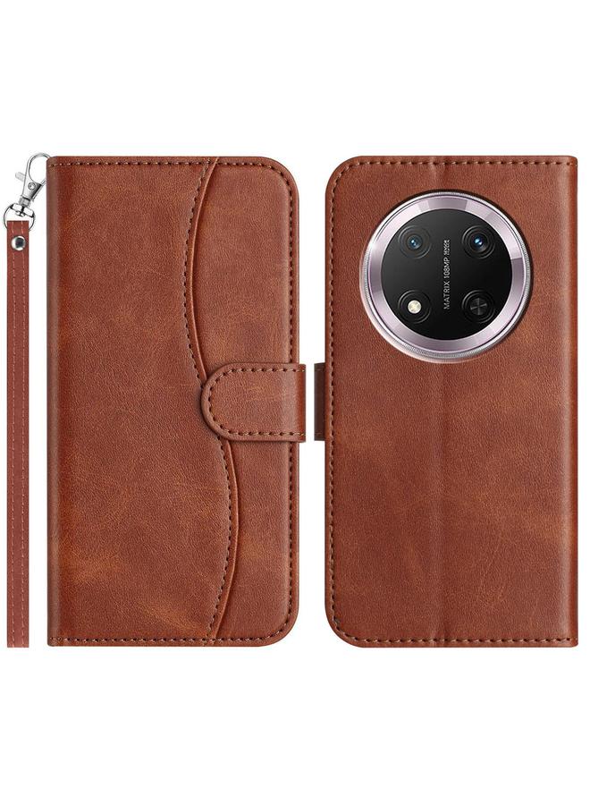 erorex Case For Honor X9c Dual-Folded S-shape Leather Phone Case - Image 1