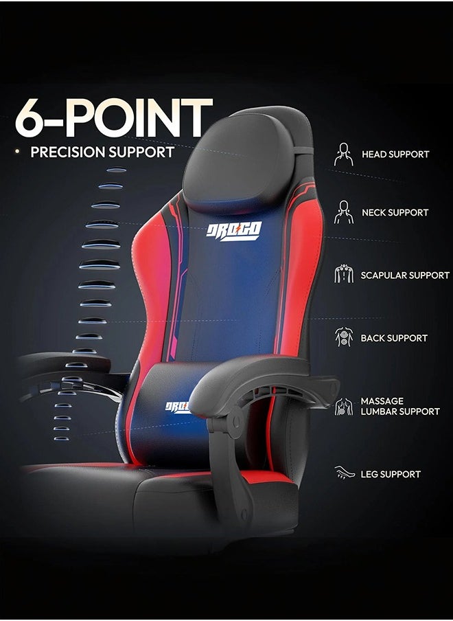 Gaming Chair Drogo Ergonomic , Computer Chair with Linkage Armrest, Footrest & Adjustable Seat Video Game Chair with Leather, Head & Massager Lumbar Pillow Home & Office Chair with Recline Black Red - pzsku/Z6569D09675AEB5092466Z/45/_/1724651876/d9e69fa2-1465-4848-b873-12f2a9429c2d