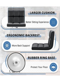Golden Bar Stool Height Adjustable Bar Chair Swivel Counter Stool High Chairs With Backrest And Footrest PU Leather Barstool Armless Kitchen Island Stool for Home Office Cofe(1 Pcs)  - Image 5