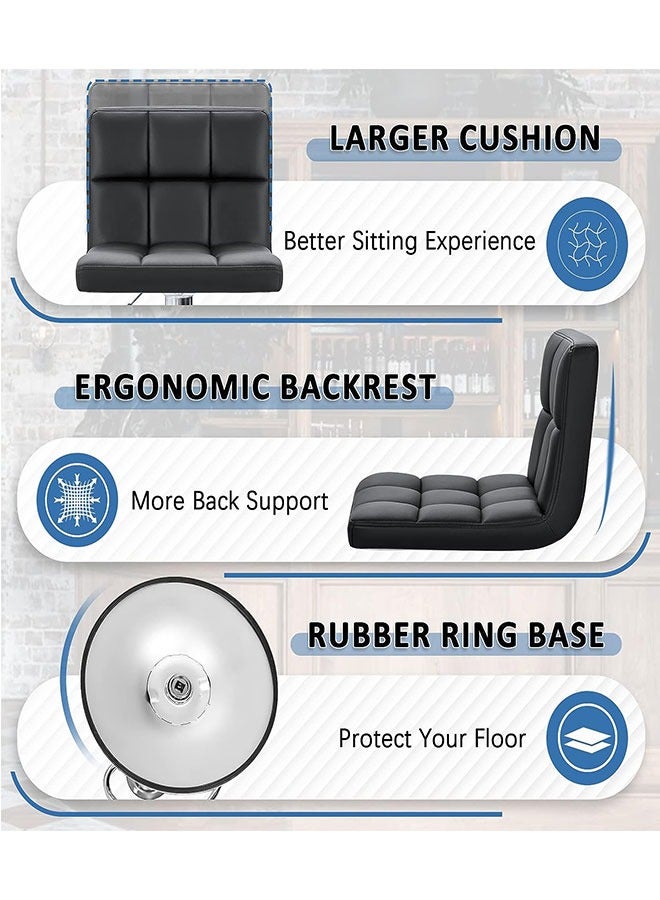 جولدن بار البراز ارتفاع قابل للتعديل كرسي بار كراسي دوارة عالية مع مسند الظهر ومسند للقدمين بو الجلود بارستول بدون ذراع جزيرة المطبخ البراز لجزيرة المطبخ المنزل مكتب القهوة (1 قطعة) - Image 5
