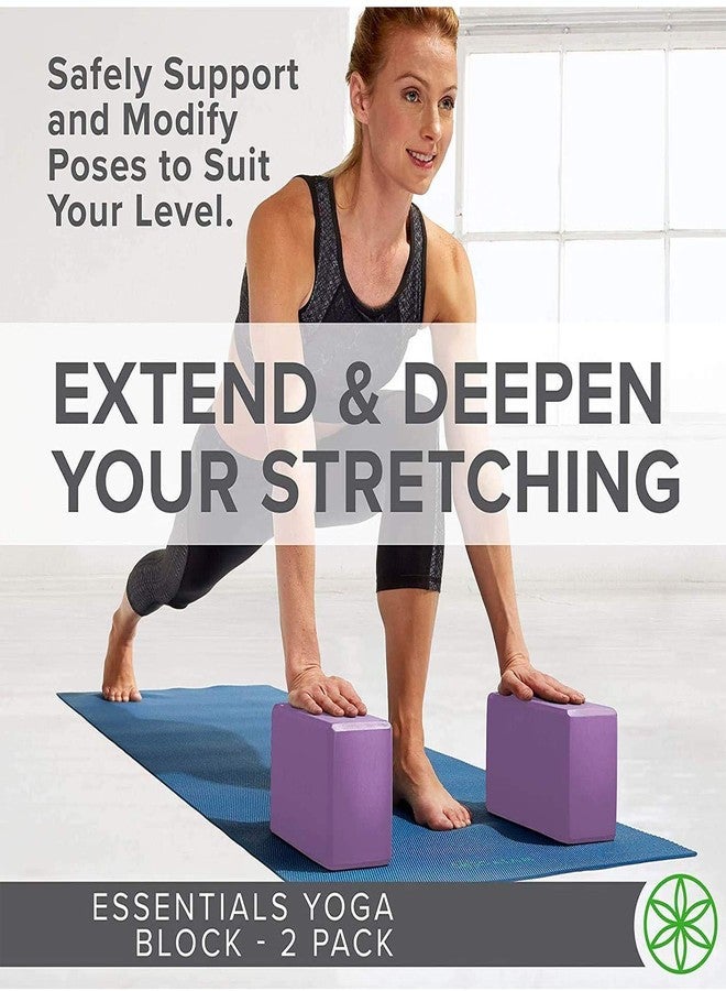 GRS ® دعامة يوغا من مادة EVA عالية الكثافة، خفيفة الوزن، مقاومة للروائح والرطوبة، قطعتان من المكعبات والحزام (متعددة الألوان) - Image 3