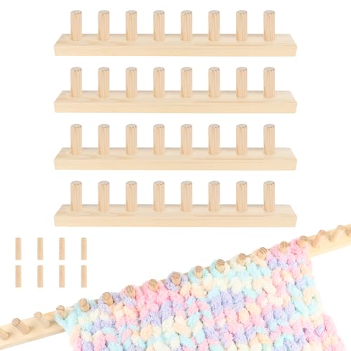 Ziimaikery 64 Inch Wooden Chunky Blanket Knitting Loom, Chunky Knitting Loom for Blanket Making Adjustable DIY Frame for Bulky Yarn Projects, Reusable Crafting Tool for Beginners (64inch) - Image 1