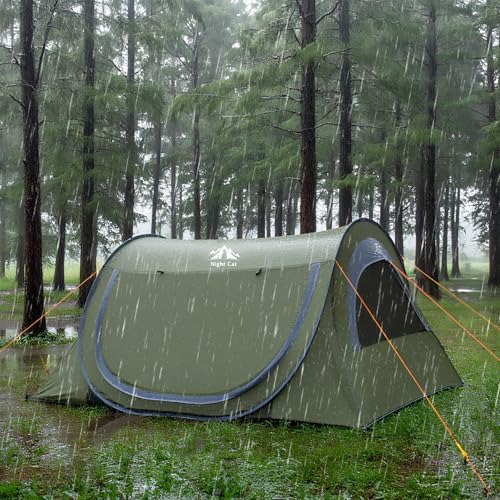 Night Cat Pop-up Camping Tent: 2 Person Tent Waterproof Instant Easy Setup Tunnel Tent - Image 3