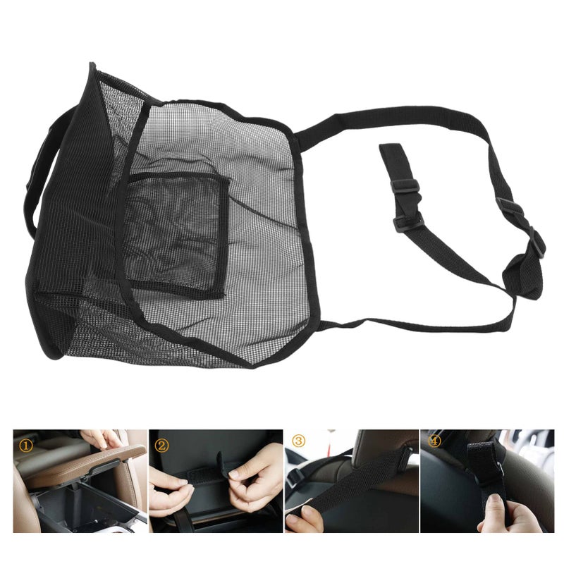 Car Seat Gap Organizer Black Extra Storage Net Pocket Handbag Purse Holder Between Seats - Image 3