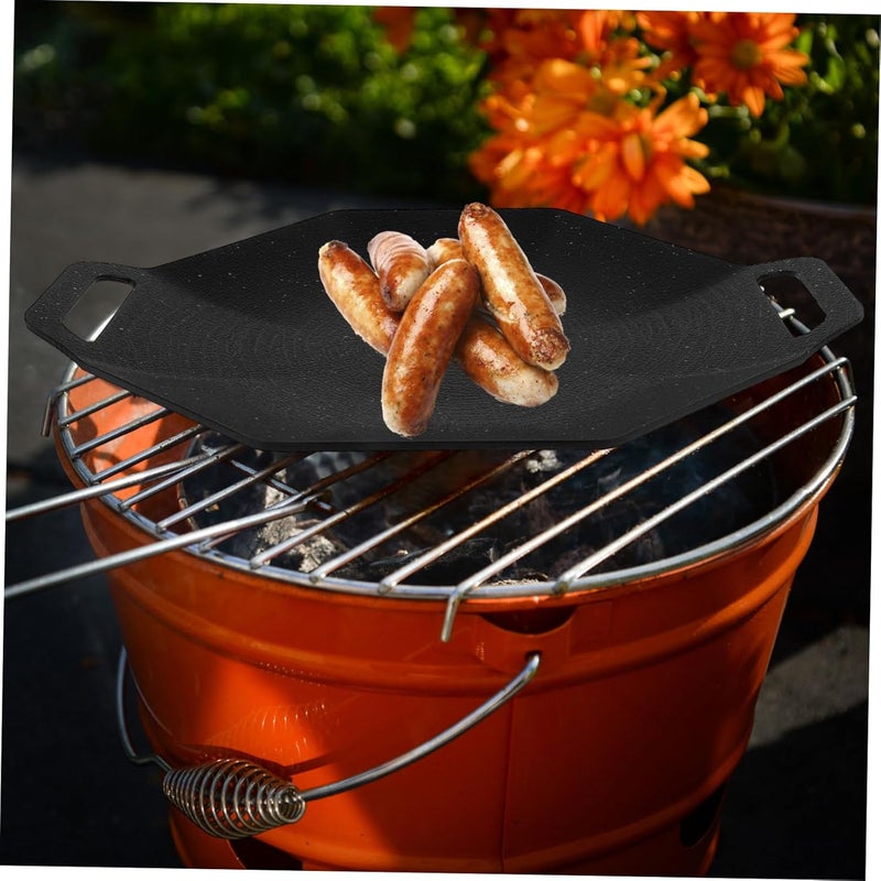 UKCOCO Outdoor Nonstick Grill Pan Stainless Steel Bbq Tray for Camping Grilling Versatile Cooking for Fish Steak Vegetables More Bbq Accessory - Image 2