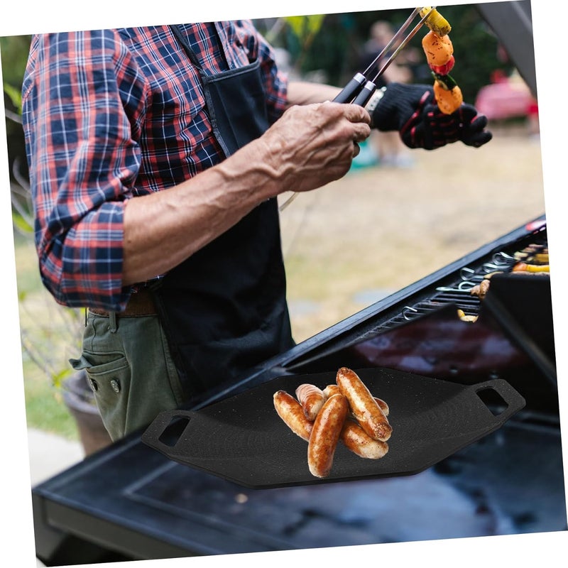UKCOCO Outdoor Nonstick Grill Pan Stainless Steel Bbq Tray for Camping Grilling Versatile Cooking for Fish Steak Vegetables More Bbq Accessory - Image 4