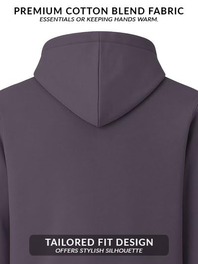 ADRO Mens Cotton Solid Zipper Hoodie Sweatshirts | ZH23-PLN-LI-M Lilac - Image 3