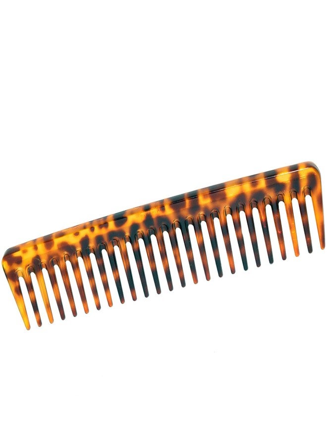 Parcelona French Rake Wide Tooth Comb Large Leopard Pattern Celluloid Detangler Combs - Image 1