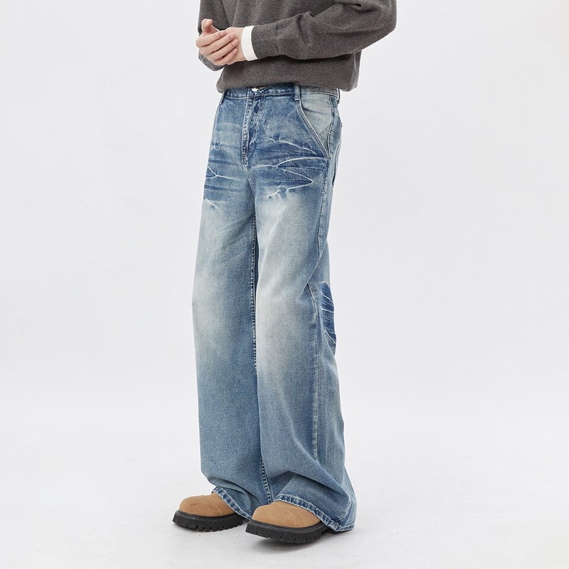 Unisex Classic Denim Jeans Loose Fit Daily Outdoor Wear - Image 3