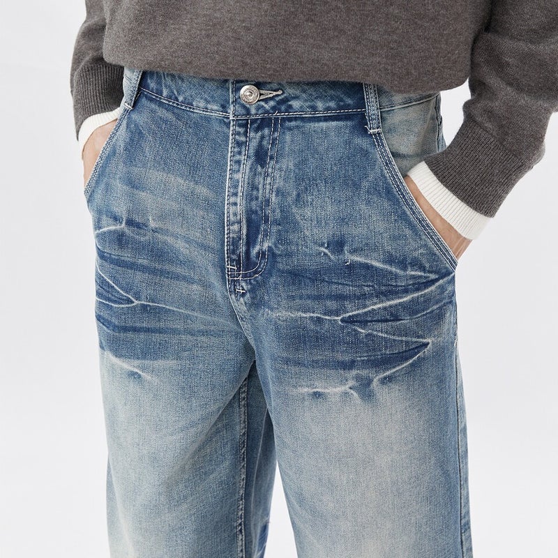 Unisex Classic Denim Jeans Loose Fit Daily Outdoor Wear - Image 1