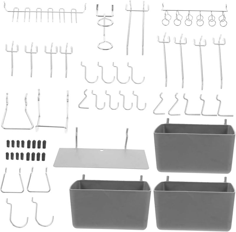 Pegboard Organizer Hooks Set 140pcs Garage Workshop Tool Storage Bins - Image 1