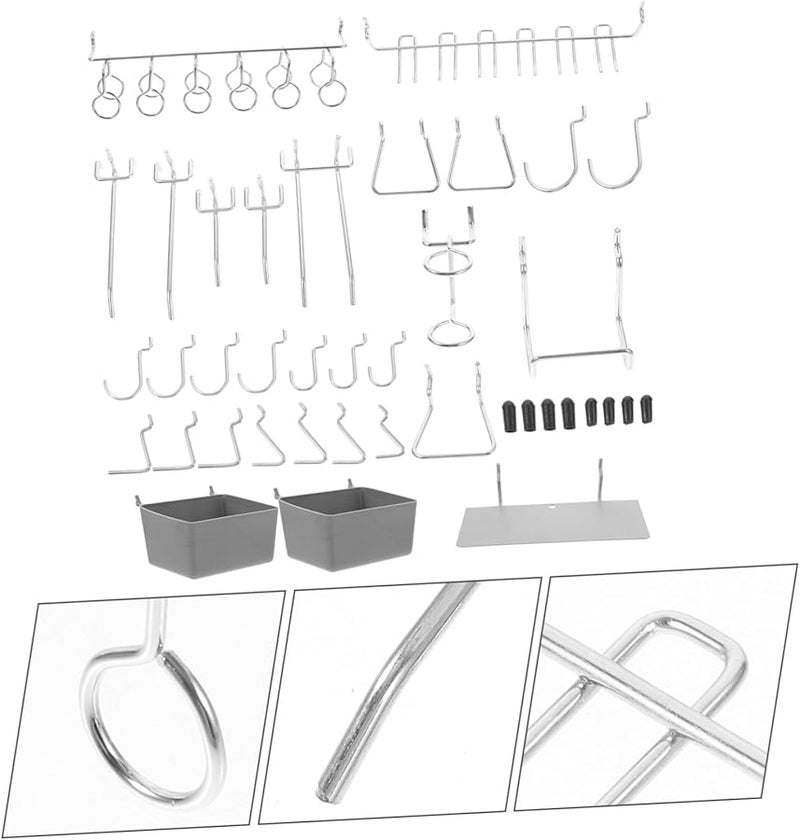 Pegboard Organizer Hooks Set 140pcs Garage Workshop Tool Storage Bins - Image 5