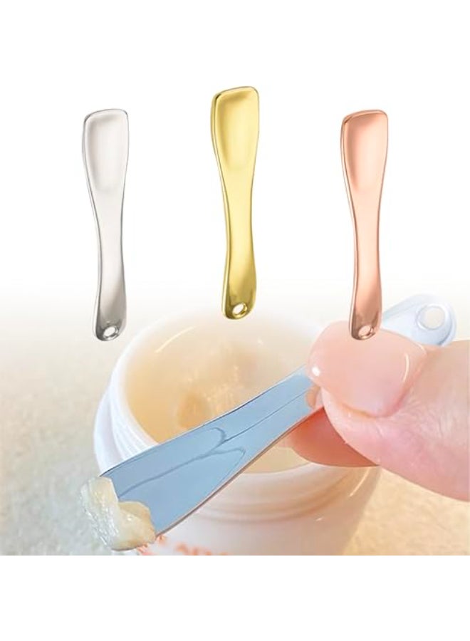 LUTQ Metal Makeup Spatula Tool Spatula for Skincare Cosmetic Scoop for Creams Lotions Masks Makeup Spatula in Rose Gold Silver and Gold Colors - Image 1