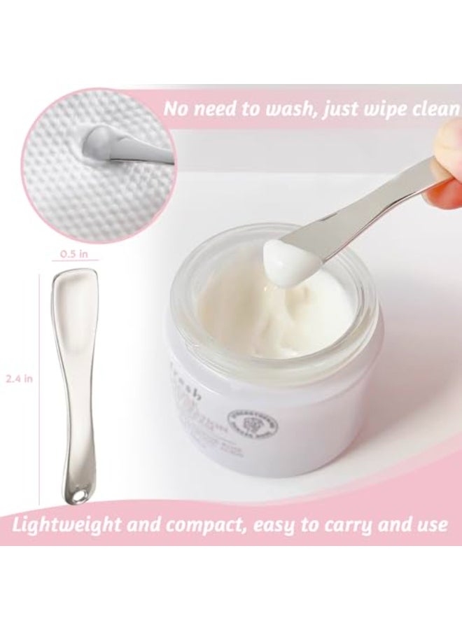 LUTQ Metal Makeup Spatula Tool Spatula for Skincare Cosmetic Scoop for Creams Lotions Masks Makeup Spatula in Rose Gold Silver and Gold Colors - Image 3