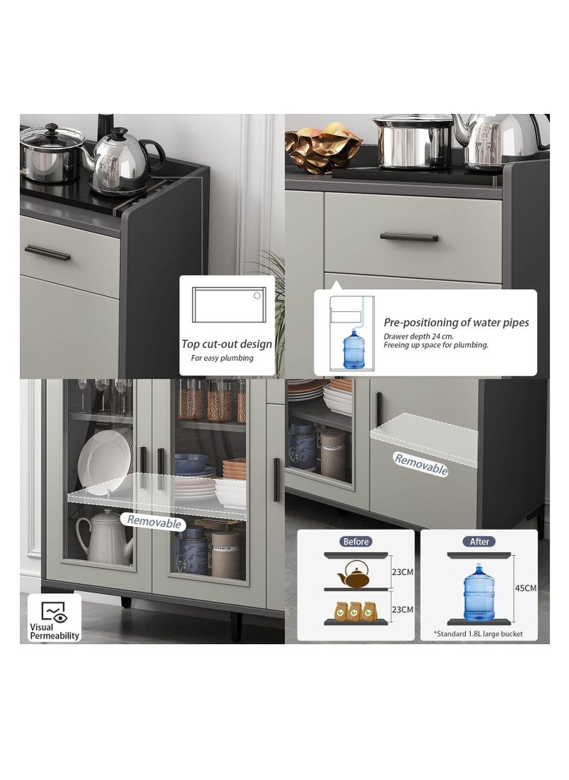 Generic Kitchen Storage Cabinet Modern Buffet Cabinet Sideboard Wine Bar Cabinet for Dining Room Living Room Kitchen Storage Come with Automatic Filling Teapot  - Image 5