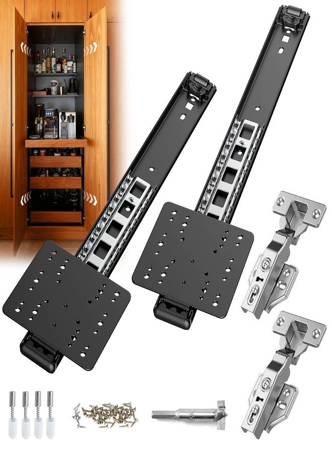 Suemisi Pocket Door Slides, Pivot Door Slide Hardware Inset,Cabinet Pocket Door Hardware Kit Fit for Inset Door,Cabinet Door (Black, 14 inch 2PCS) - Image 1