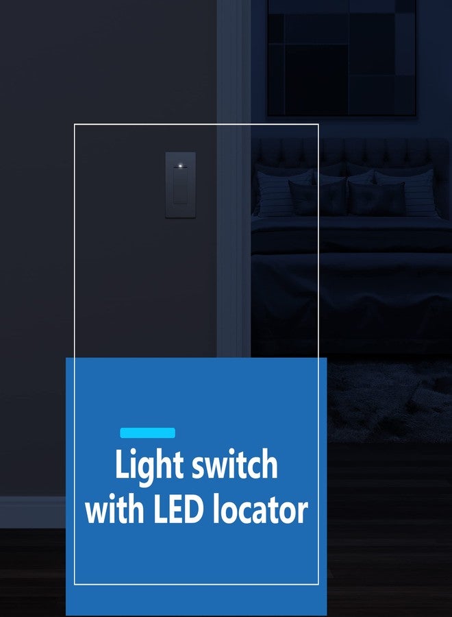 LIDER Minimalist Design Matte Finish Lighted Decorator Switch, Frameless Paddle Light Switch with Locator Light, Grounding Screw, 3-Way or Single Pole, 15A 120V, UL Listed, LS15-3W-GD, Gold - Image 5