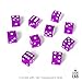 Luck Lab 10 Piece 19 mm Dice Pack Acrylic and Translucent D6 Dice Square wRounded Edge for Casino Craps RPG MTG DND Dice Table Games and Board Games Purple - Image 4