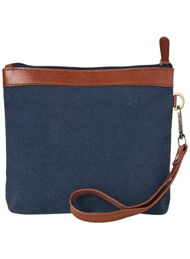 Mona B Canvas Tote Handbag for Women with Pouch perfect for Travel, College and office Use - Navy - Image 3
