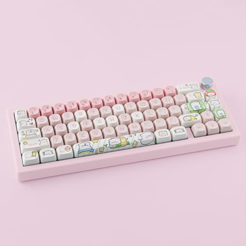 Hyekit PBT Keycaps - 145 Keys MOA Profile Pink Pig Keycaps, Dye-Sublimation Cute Keycap Set for Cherry Gateron MX Magnetic Switches Mechanical Keyboard - Image 5
