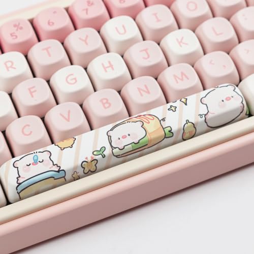 Hyekit PBT Keycaps - 145 Keys MOA Profile Pink Pig Keycaps, Dye-Sublimation Cute Keycap Set for Cherry Gateron MX Magnetic Switches Mechanical Keyboard - Image 4