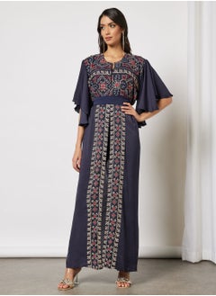 Ruffled Sleeve Bisht Palestinian Embroidery With Belt