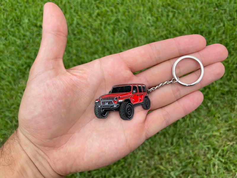 FOUR WHEEL BEAST Jeep Wrangler Keychain - Officially Licensed Jeep Rubicon Accessories JL Key Chain JKU 2024 2023 (Red) - Image 2