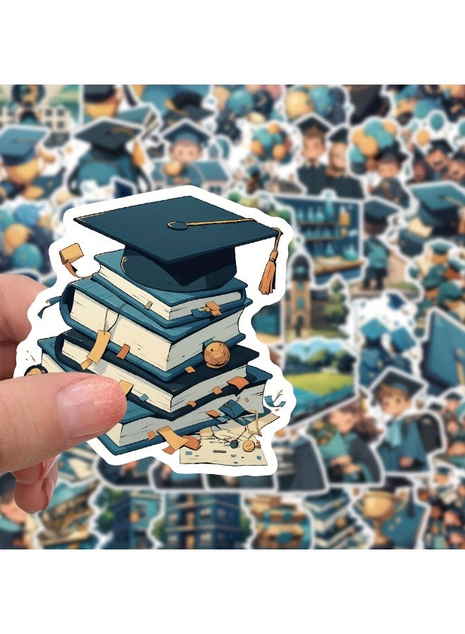 clooudiss Graduation Anime Stickers & Decals – 55 Reusable Colorful Cartoon Stickers | Perfect Gift for Graduates & Party Decor - Image 1