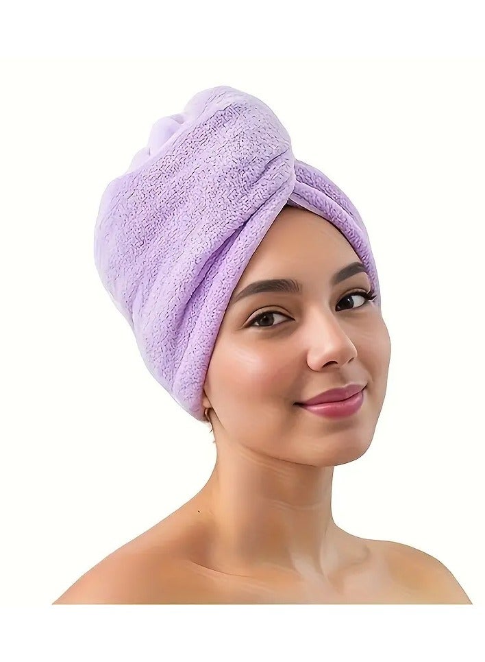 Goolsky 1pc Quick Dry Ultra-Soft Microfiber Hair Towel Turban with Button Closure - Super Absorbent No-Shedding Bath, Shower & Spa Head Wrap Cap for Women - Alcohol Free - Image 1
