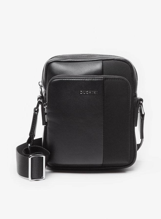 DUCHINI Men's Panelled Crossbody Bag with Adjustable Strap and Zip Closure - Image 1