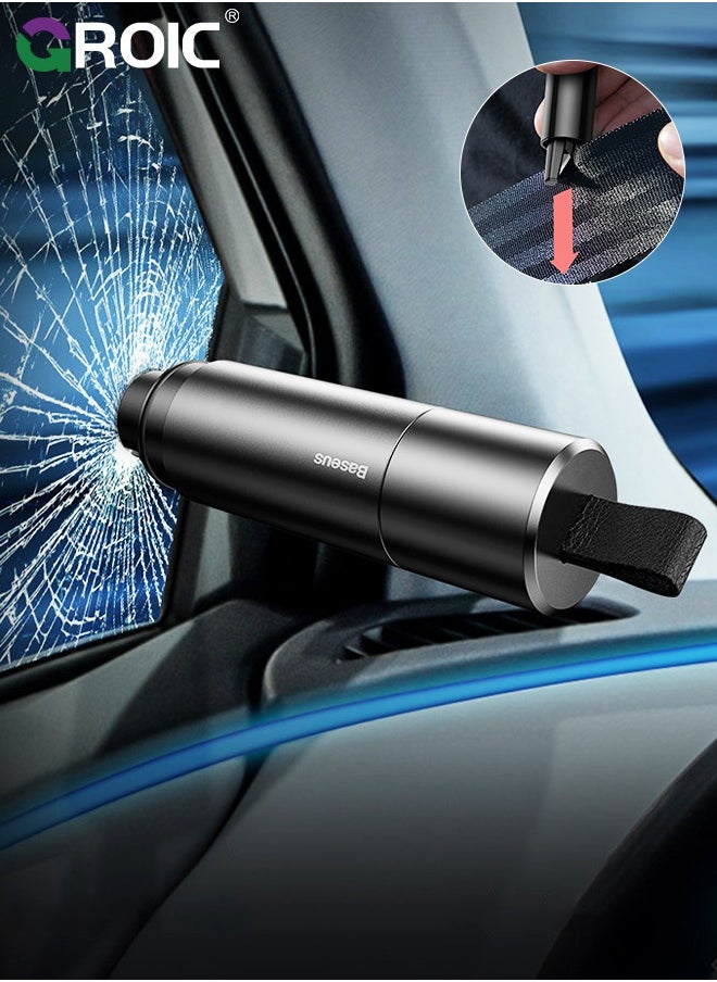 GROIC Grey Car Safety Hammer Emergency Escape Tool One Second Window Breaker Seatbelt Cutter Car Glass Breaker Life-Saving Emergency Artifact  - Image 1
