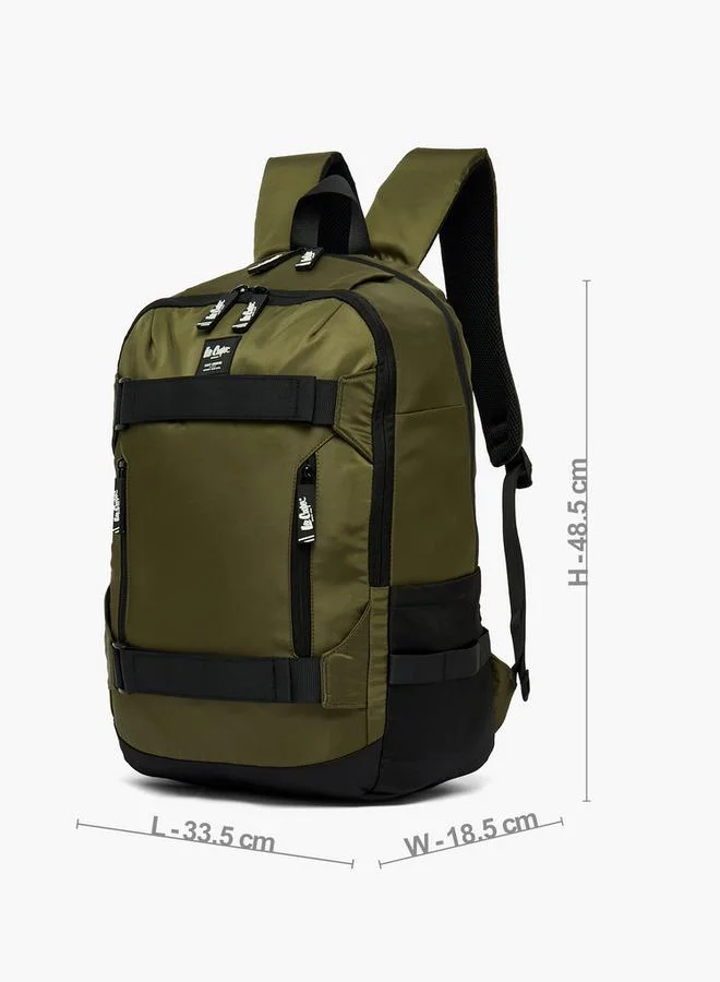 Lee Cooper KHAKI Solid School Backpack For Kids 13 Years+ With Padded Shoulder Straps  | Best Price UAE