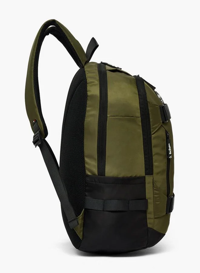Lee Cooper KHAKI Solid School Backpack For Kids 13 Years+ With Padded Shoulder Straps  | Best Price UAE