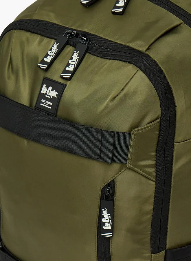 Lee Cooper KHAKI Solid School Backpack For Kids 13 Years+ With Padded Shoulder Straps  | Best Price UAE