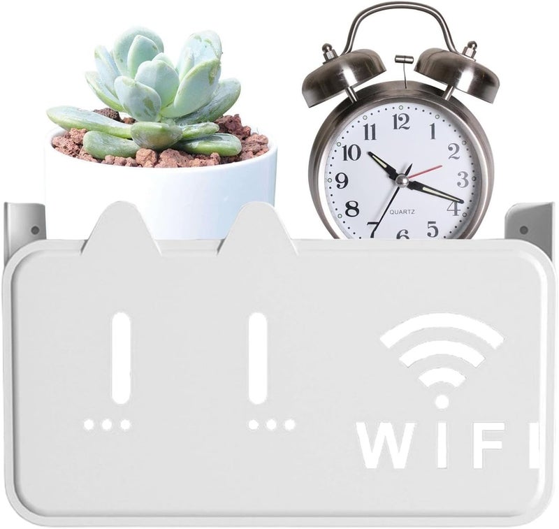 DORLANK WiFi Router Holder Wall Mount – Universal Wall Shelf for Modem, Set-Top Box, Smart Devices – Space-Saving Cable Organizer Stand for Home & Office (Multicolor) - Image 5