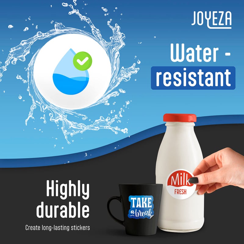 JOYEZA Premium Printable Vinyl Sticker Paper for Inkjet Printer - 25 Sheets Glossy White Waterproof, Dries Quickly Vivid Colors, Holds Ink well - Inkjet & Laser Printer - Image 4