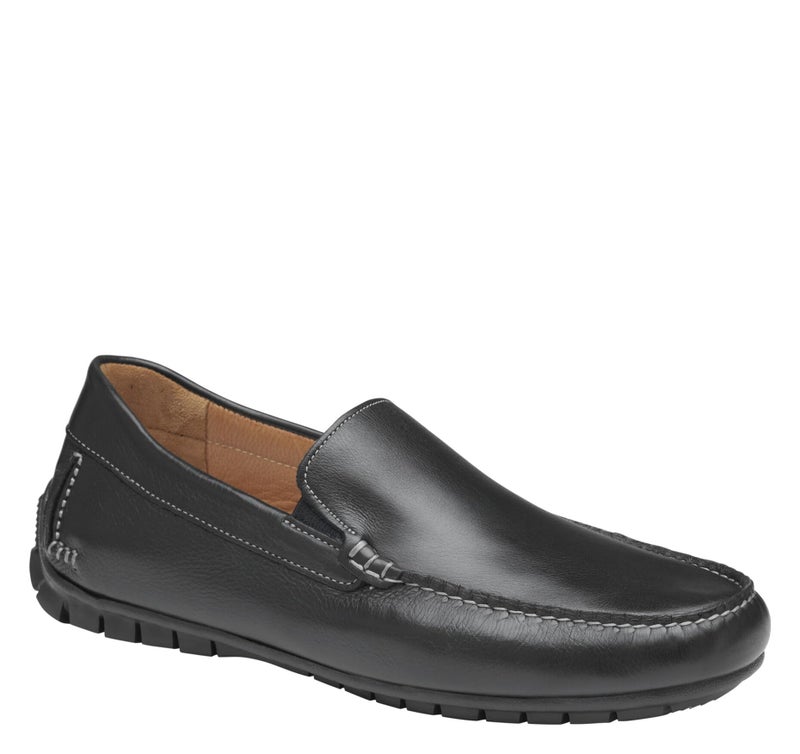 Johnston Murphy Mens Cort Moc Toe Venetian Dress Casual Shoe Black Full Grain 115 M