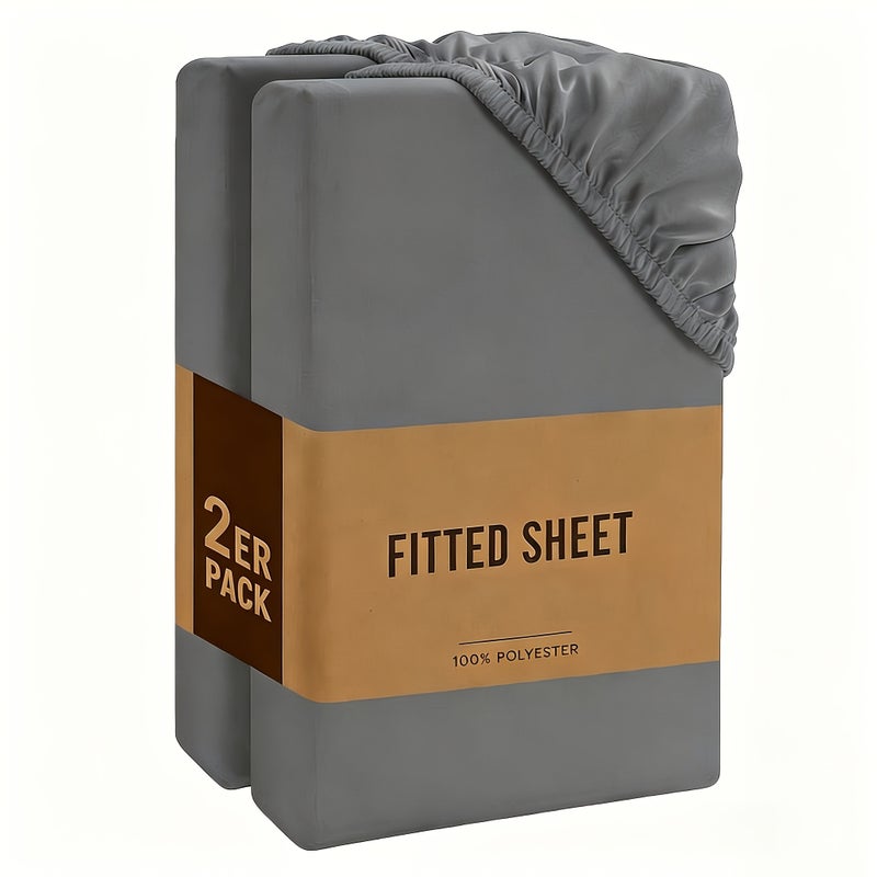 2-Pack Fitted Sheet Mattress Covers, Available in Multiple Sizes And Colors. Soft, Breathable And Comfortable, Suitable Summer for All Seasons. Perfect for Home And Hotel Use, Ideal Gift for Men, Women And Parents - Image 2